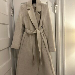 H&M Cream Belted Coat